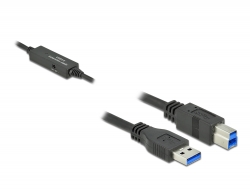 85379 Delock Aktivní kabel USB 3.2 Gen 1, z USB Typu-A na USB Typu-B, délka 5 m