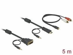 84457 Delock Kabel DVI - HDMI + Sound Stecker-Stecker 5 m