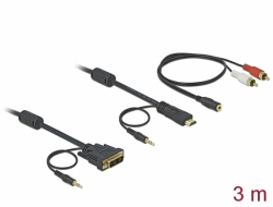 84456 Delock Kabel DVI - HDMI + Sound Stecker-Stecker 3 m