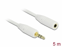 83771 Delock Stereo Jack Extension Cable 3.5 mm 3 pin male > female 5 m white