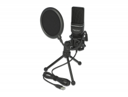 66331 Delock Set de microphone à condensateur - pour le podcasting, le jeu et le chant