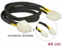 83653 Delock Extension Cable Power 8 pin EPS male (2 x 4 pin) > 8 pin female 44 cm