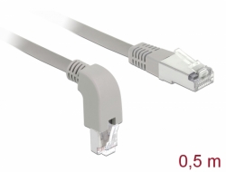 85864 Delock Network cable RJ45 Cat.6 S/FTP downwards angled / straight 0.5 m