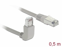 83524 Delock Network cable RJ45 Cat.6 S/FTP upwards angled / straight 0.5 m
