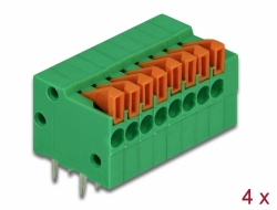 66341 Delock Terminal block with push button for PCB 8 pin 2.54 mm pitch horizontal 4 pieces
