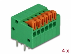 66340 Delock Terminal block with push button for PCB 6 pin 2.54 mm pitch horizontal 4 pieces