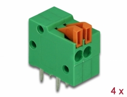 66338 Delock Terminal block with push button for PCB 2 pin 2.54 mm pitch horizontal 4 pieces