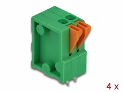 66333 Delock Priključni blok s gumbom za PCB s 2 zatika visine 2,54 mm, okomiti, 4 komada
