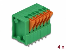 66335 Delock Priključni blok s gumbom za PCB s 6 zatika visine 2,54 mm, okomiti, 4 komada