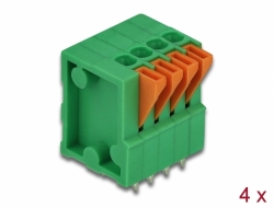 66334 Delock Priključni blok s gumbom za PCB s 4 zatika visine 2,54 mm, okomiti, 4 komada
