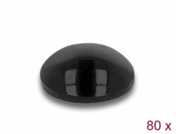18307 Delock Κυκλικά στηρίγματα από καουτσούκ αυτοκόλλητα 6 x 2 χιλ. 80 κομμάτια μαύρο