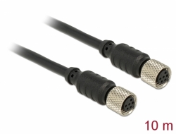 12691 Delock M8 sensor / actuator extension cable 6 pin female to 6 pin female waterproof 10 m