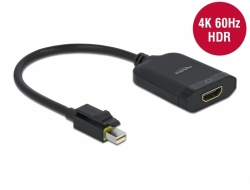 65980 Delock Mini DisplayPort na HDMI adapter s funkcijom latching 4K 60 Hz aktivni