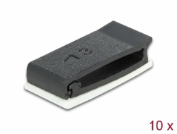 60185 Delock Portacables con clip de bloqueo autoadhesivo en color negro 10 piezas
