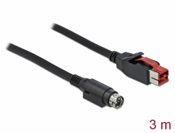 85947 Delock Câble PoweredUSB mâle 24 V > Mini-DIN 3 broches, mâle, 3 m pour imprimantes et terminaux POS
