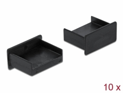 64102 Delock Κάλυμμα Σκόνης για θηλυκό USB Τύπου-A χωρίς λαβή 10 μαύρων τμημάτων