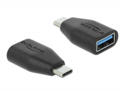 65519 Delock Adapter SuperSpeed USB 10 Gbps (USB 3.1 Gen 2) USB Type-C™ Stecker > Typ-A Buchse schwarz 