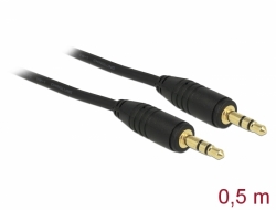 83742 Delock Stereo Jack Cable 3.5 mm 3 pin male > male 0.5 m black