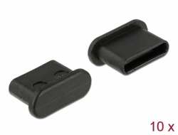 64014 Delock Κάλυμμα Σκόνης για θηλυκό USB Type-C™ χωρίς λαβή 10 μαύρων τμημάτων
