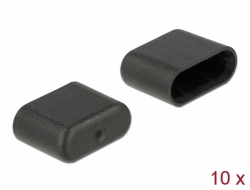 64008 Delock Porvédő az USB Type-C™ dugó, 10 darab, fekete