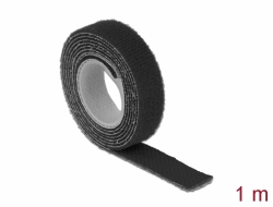 18709 Delock Hook-and-loop tape on roll L 1 m x W 13 mm black