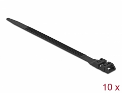 18891 Delock Lien de câble à double verrouillage L 1000 x l 9 mm, noir, 10 unités