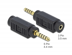 65994 Delock Adapter Klinkenstecker 4,4 mm 5 Pin zu Klinkenbuchse 3,5 mm 3 Pin