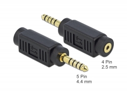65996 Delock Adapter Klinkenstecker 4,4 mm 5 Pin zu Klinkenbuchse 2,5 mm 4 Pin