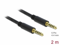 85792 Delock Cable Conector Estéreo de 4,4 mm de 5 pines, macho a macho de 2 m negro