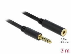 85798 Delock Extension Cable Stereo Jack 4.4 mm 5 pin male to female 3 m black