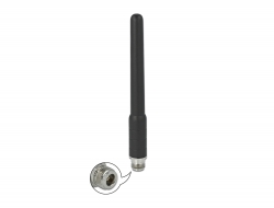 12697 Delock GSM, UMTS Antenne N Buchse 2 dBi 17,8 cm omnidirektional starr mit flexiblem Materialien outdoor schwarz 