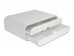 18325 Delock Monitor Stand with two Drawers white
