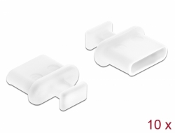 64094 Delock Staubschutz für USB Type-C™ Buchse mit Griff 10 Stück weiß