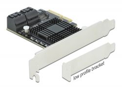 90498 Delock 5 portos SATA PCI Express x4 Kártya - alacsony profilú formatényező