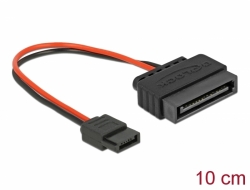 84873 Delock Cable Power SATA 15 pin plug > Power Slim SATA 6 pin receptacle 10 cm