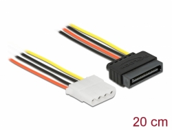 60136 Delock Power Cable SATA 15 pin male > 4 pin female 20 cm