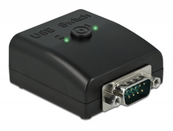87756 Delock RS-232 váltó és megosztó 1 db. soros DB9 – 2 db. Kétirányú B-típusú USB 2.0