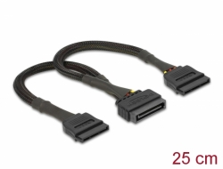 60135 Delock SATA Power Cable 15 pin female > 2 x SATA 15 pin male 25 cm