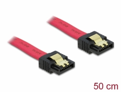 84302 Delock Kabel SATA 3 Gb/s 50 cm czerwony