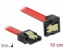 83971 Delock Cablu SATA unghi în sus-drept 6 Gb/s 10 cm, roșu