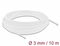 20692 Delock Braided Sleeve stretchable 10 m x 3 mm white