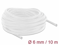 20693 Delock Protažitelné pletené opláštění, 10 m x 6 mm, bílá