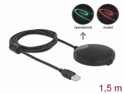 20672 Delock Συμπυκνωτής Μικροφώνου USB Πανκατευθυντικό για Συνέδρια  