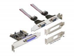 89129 Delock Scheda PCI Express a 2 x RS-232 seriale + 1 x parallelo