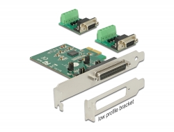 65841 Delock PCI Express x1 Card to 2 x Serial RS-422/485 ESD protection optional surge protection