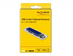 Delock Produits 42620 Delock Boitier externe pour M.2 NVME PCIe SSD avec  USB Type-C™ femelle transparent