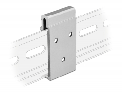65991 Delock Aluminium Mounting Clip for DIN Rail (3 mounting holes)