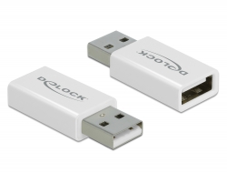 66530 Delock USB 2.0 Adapter Type-A male to Type-A female Data Blocker