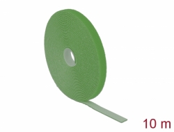 18728 Delock Páska suchého zipu na roli, D 10 m x Š 13 mm, zelený