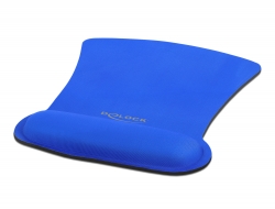12699 Delock Mouse pad ergonomico con poggiapolsi blu 255 x 207 mm
